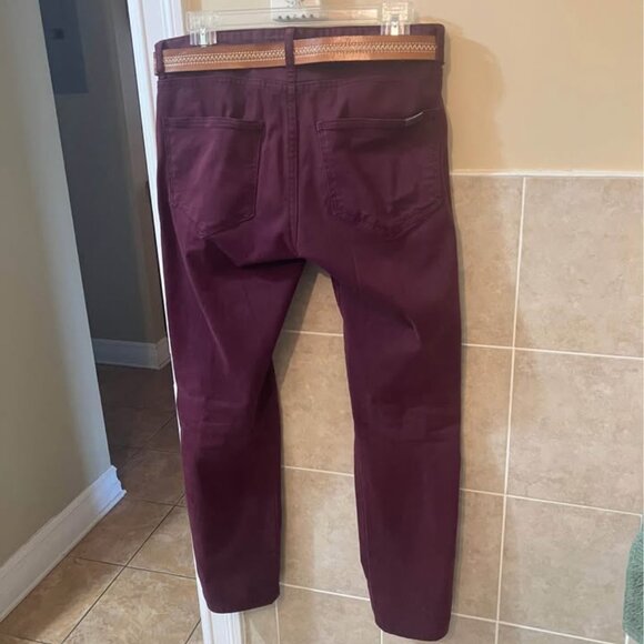 Zara Man chino pants with belt 30, pantalon avec ceinture. Purple mauve - Picture 3 of 4